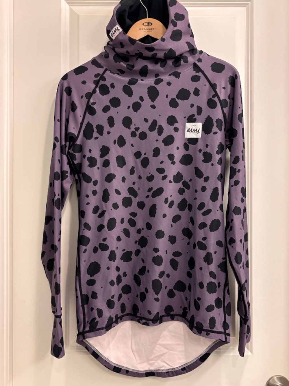eivy Icecold Purple Black Spot Print Hooded Pullover